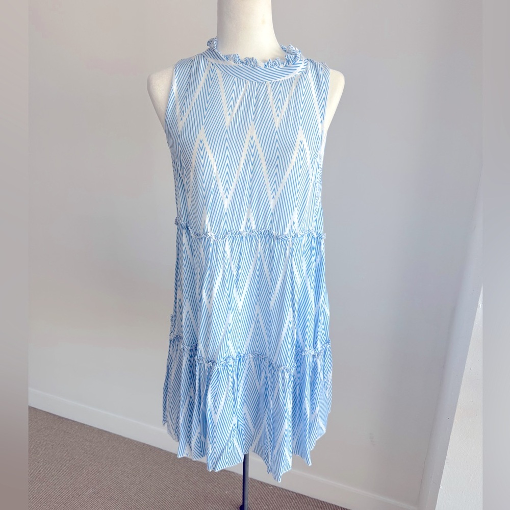 Oliphant Blue and White Mini Dress